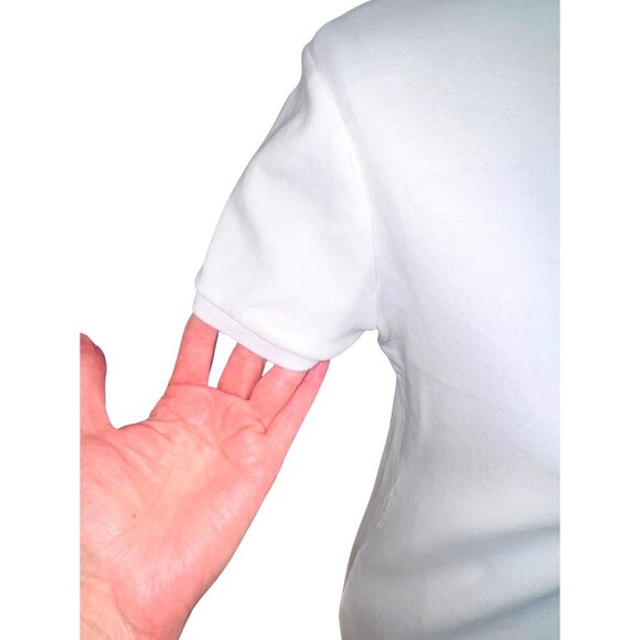 Ralph Lauren White Polo Dress M Green Pony Logo Cotton Preppy Tennis Academic - Picture 9 of 10